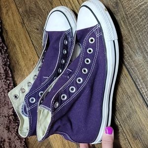 Purple high top Converse. Men's 8/women's 10